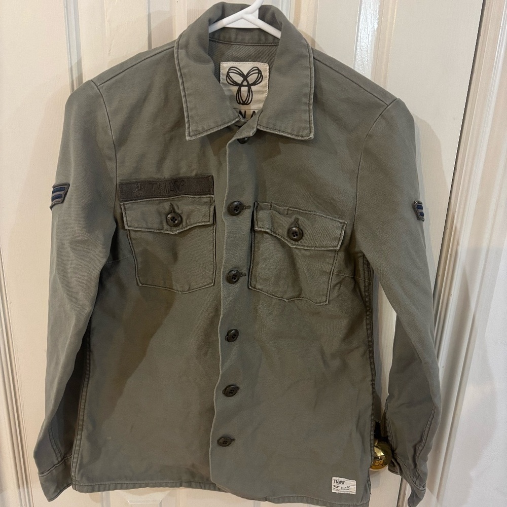 early 2000s TNA button up army shirt /jacket